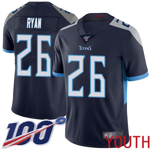 Tennessee Titans Limited Navy Blue Youth Logan Ryan Home Jersey NFL Football #26 100th Season Vapor Untouchable->youth nfl jersey->Youth Jersey